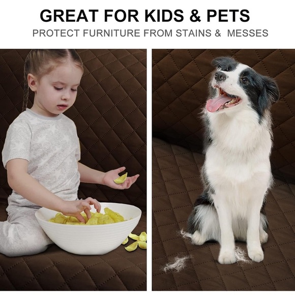 Chocolate Brown and Beige Reversible Sofa Cover, Large (fits 68” sofa) - Picture 5 of 7